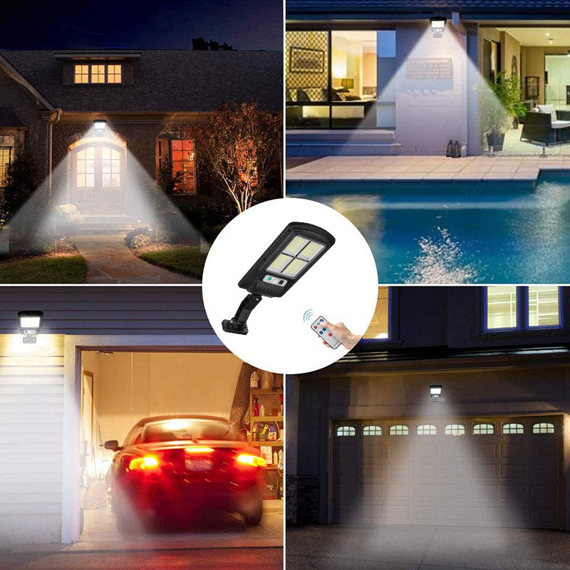 Led Solar Street Lights Outdoor,  120 Led Remote Control Wireless Ip65 Motion Sensor Security Wall Light with 3 Modes for Garden, Street, Deck, Yard, Garage, Patio
