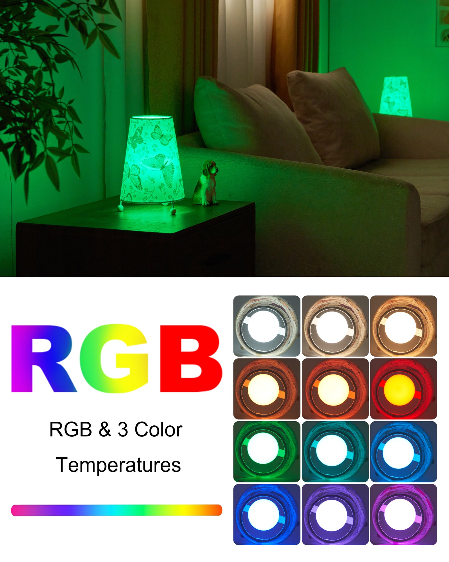 Cordless Table Lamp with Remote, Bubbly Butterfly