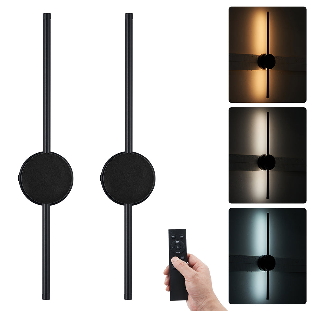 Battery Operated Wall Sconces Set of 2, Foldable Dimmable LED Wireless Sconces with Remote & Timer, Rechargeable Wall Lights for Bedroom, Living Room, Dining Room, Hallway, Entryway