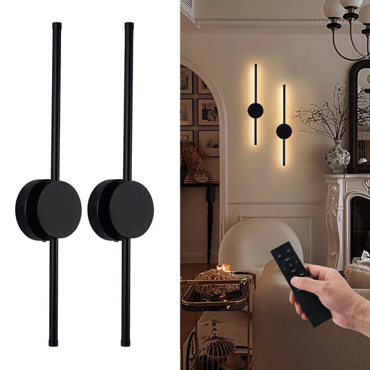 Battery Operated Wall Sconces Set of 2, Foldable Dimmable LED Wireless Sconces with Remote & Timer, Rechargeable Wall Lights for Bedroom, Living Room, Dining Room, Hallway, Entryway