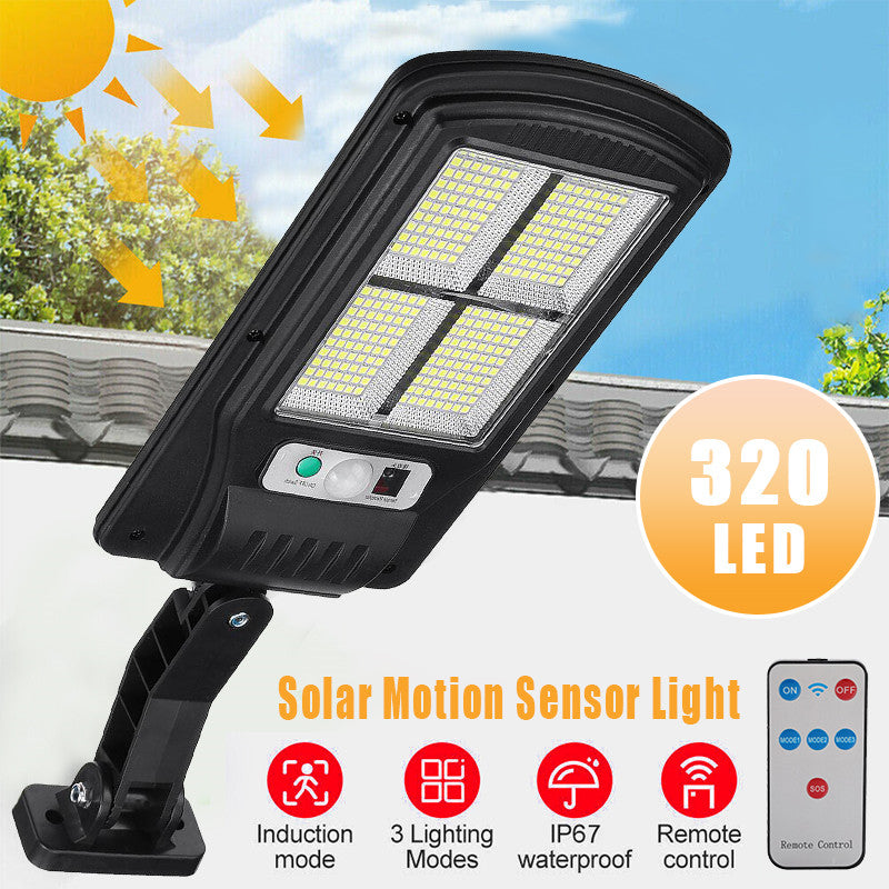Led Solar Street Lights Outdoor,  120 Led Remote Control Wireless Ip65 Motion Sensor Security Wall Light with 3 Modes for Garden, Street, Deck, Yard, Garage, Patio