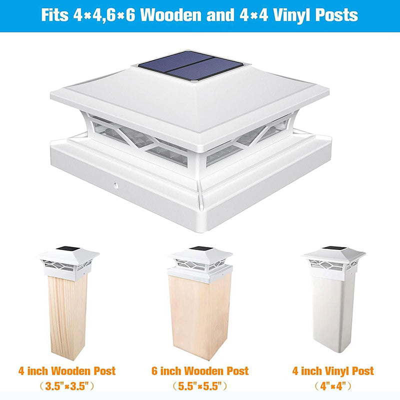 Solar Post Cap Lights,2 Pack 2-Modes Bright 4x4 Post Solar Lights Auto On Off,Outdoor Waterproof Garden Patio Fence Deck Patio Decor for Fence Deck Post Caps