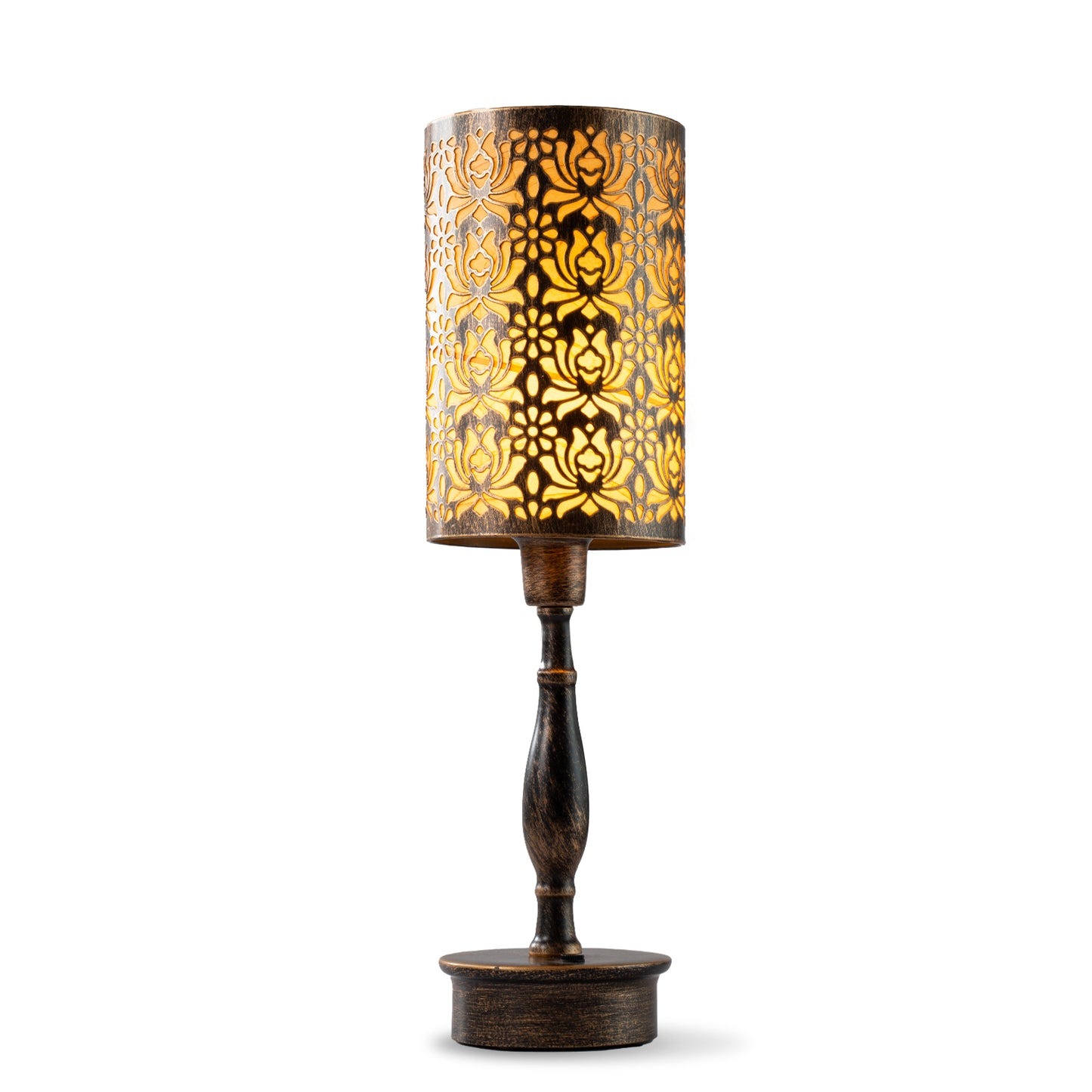 Cordless Table Lamp, Lotus, Bronze