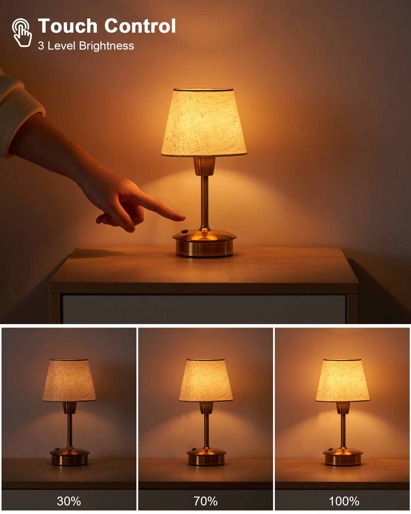 Cordless Table Lamp, Small Crane White