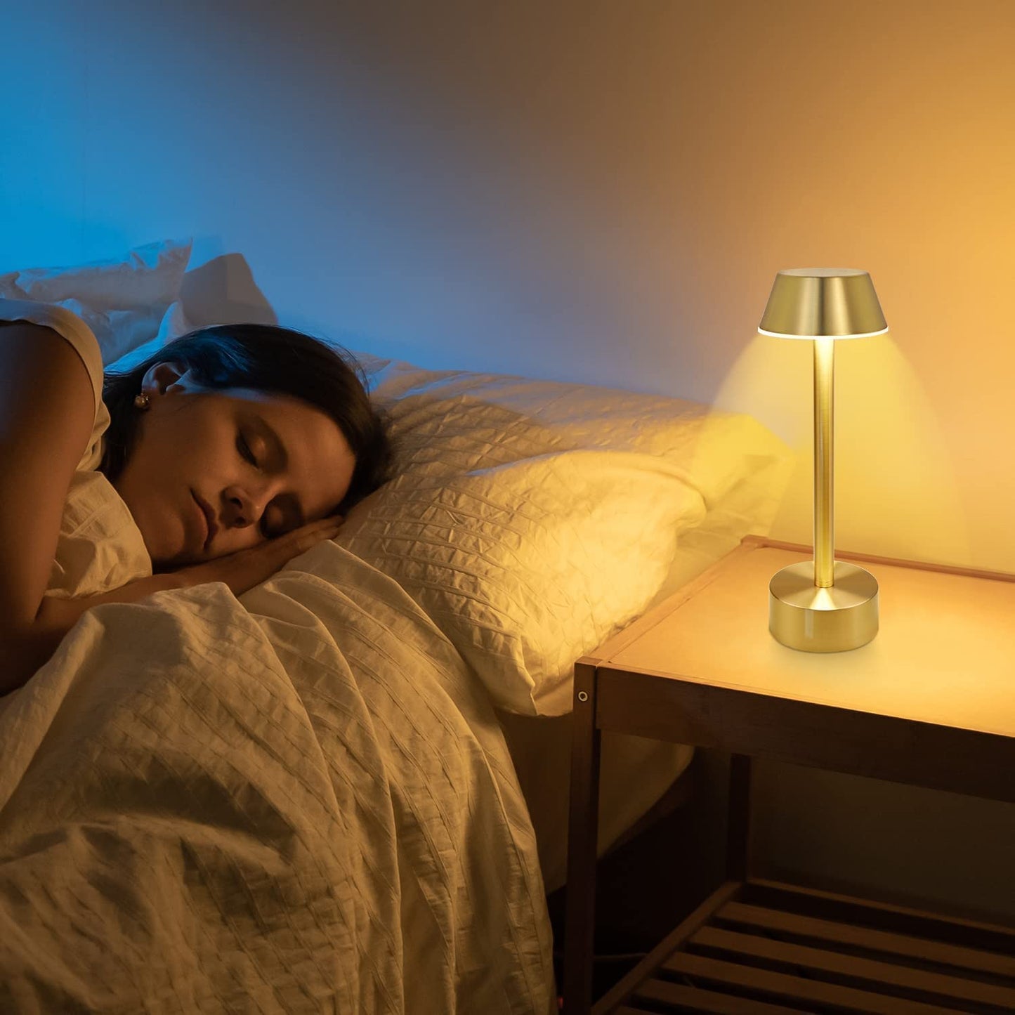 Cordless Table Lamp, Tall Swan Gold