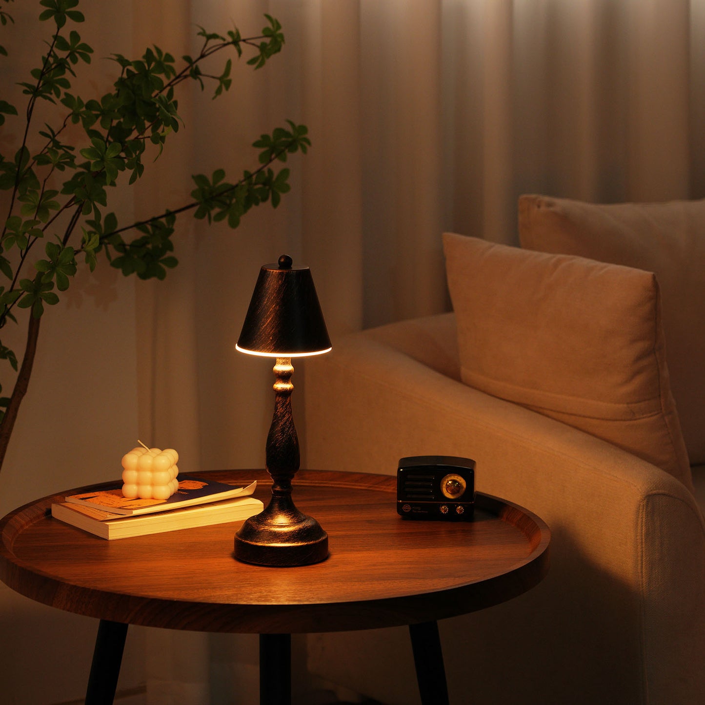 Cordless Table Lamp, Antique Bronze
