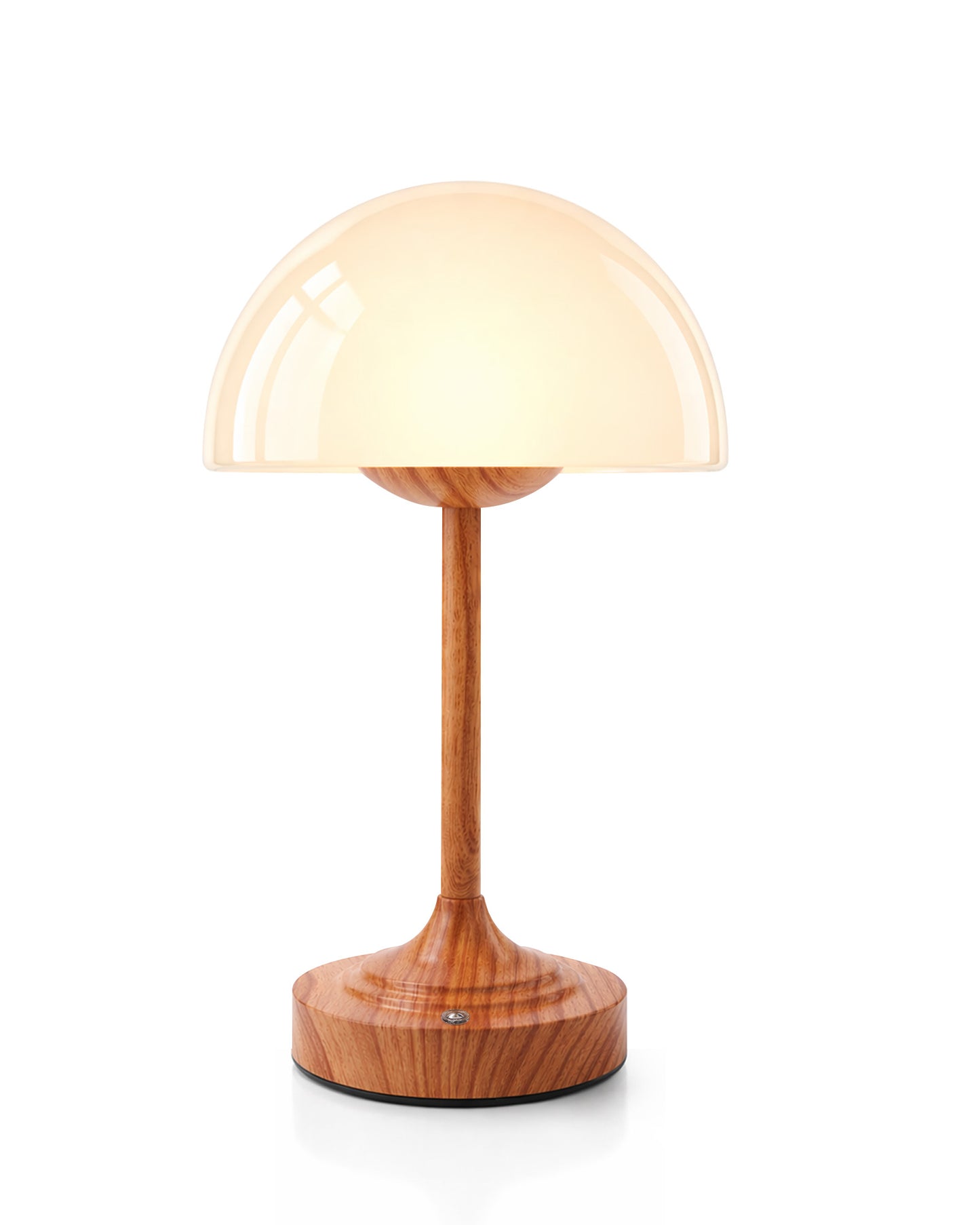 Cordless Table Lamp, Waterproof Glass Mushroom Lamp